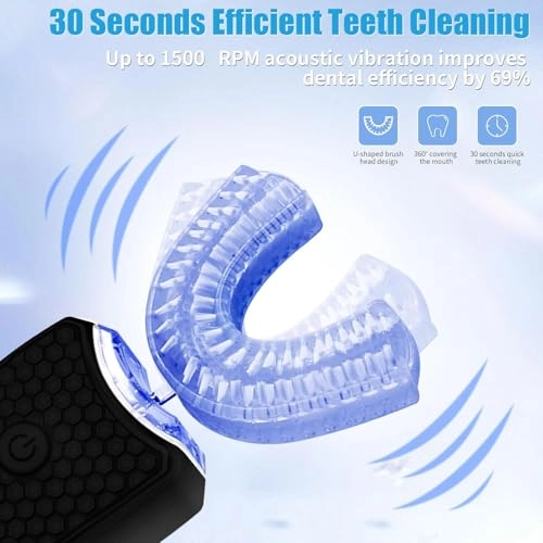 Ultrasonic Toothbrush - U-Shape IPX7 Wireless Charging