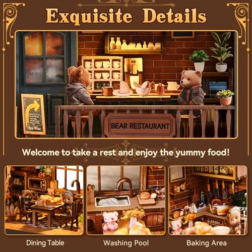DIY Miniature House Kit - Bear Restaurant