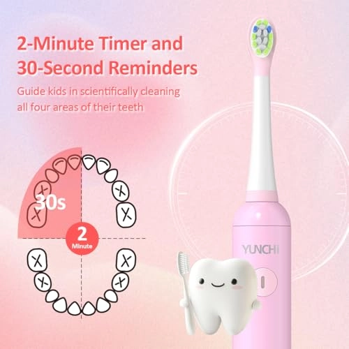 Children's Electric Toothbrush - 2 Minute Timer IPX7 Waterproof