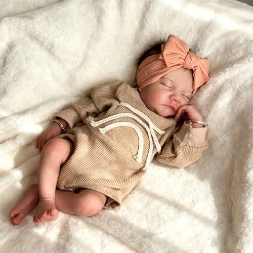 Levi Reborn Baby Doll - 48 cm Silicone Eyes Closed Ages 3+