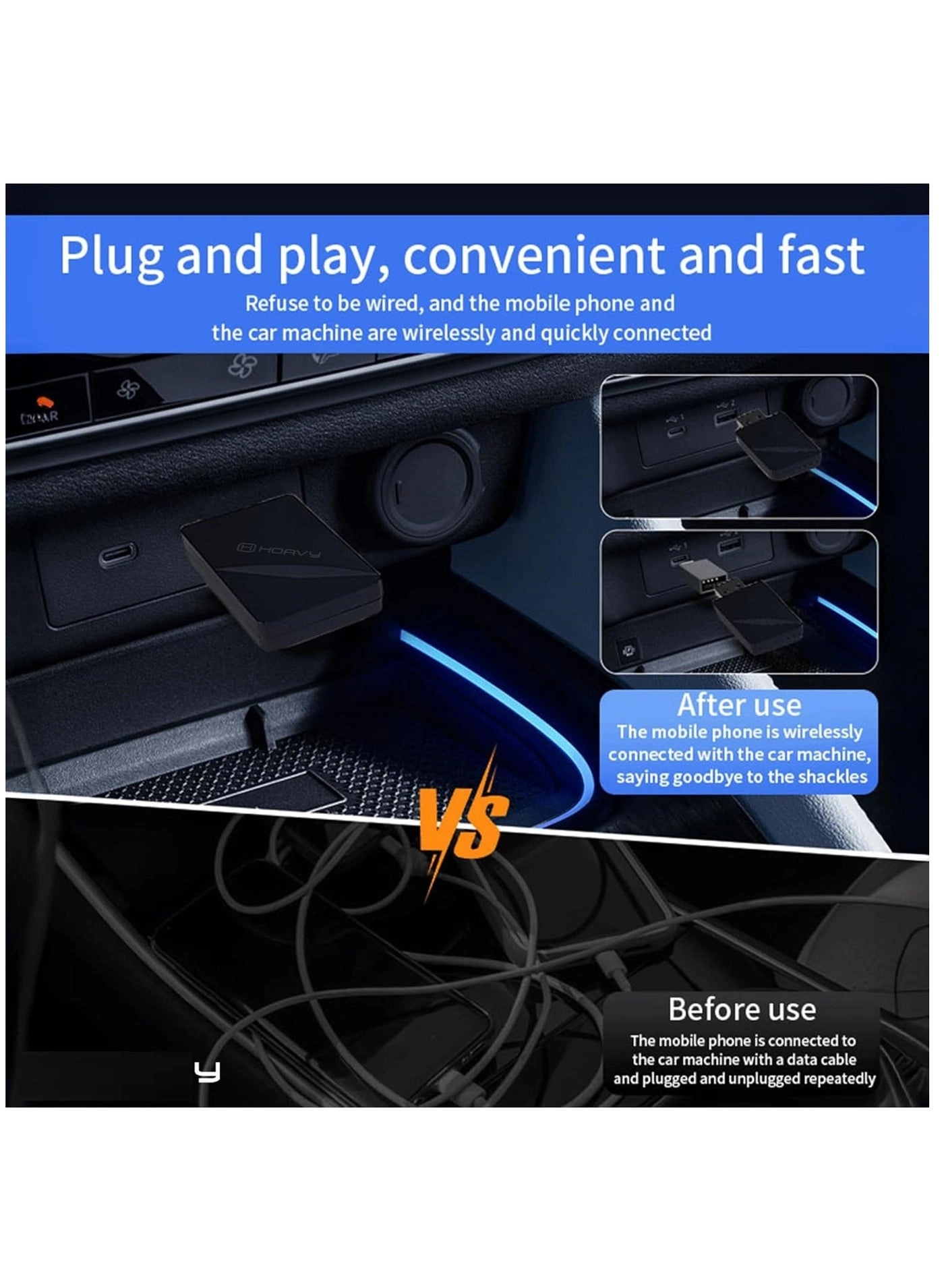Wireless CarPlay Adapter - USB Type C 5 GHz WiFi