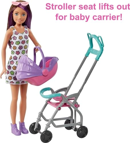 Skipper Doll And Playset - Stroller Baby Doll Ages 3+