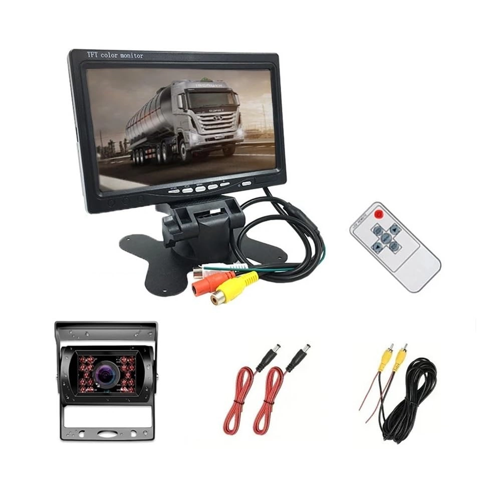 YQZGRD TFT Monitor - 7 Inch 800 x 480 + Car Reversing Camera - 1080 x 720 pixels Night vision 10M Cable