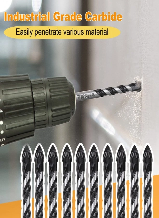 Masonry Drill Bit Set - Carbide 10PCS 1/4"