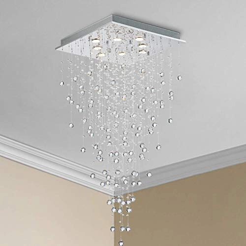 Modern Crystal Square Raindrop Chandelier