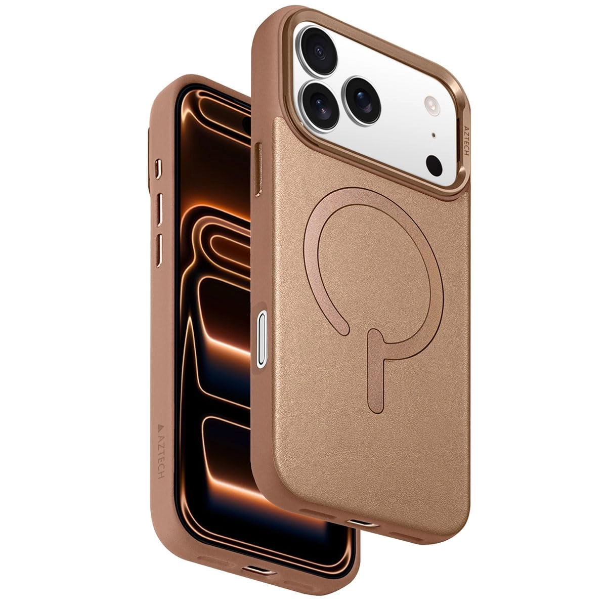 AZTECH Official Store Premium Leather Case Full-Wrap Magnetic Cover with MagSafe for iPhone 17 Pro