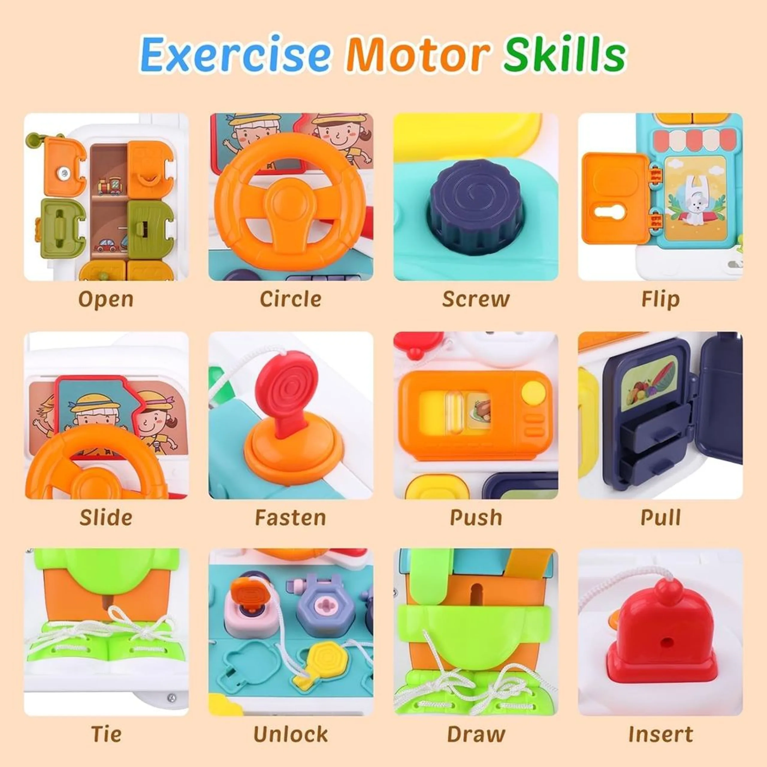 30 Activities Interactive Busy Board - Suitable for 24 to 48 months