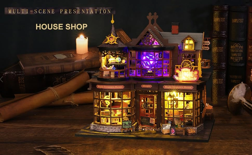 Miniature Dollhouse Kit - Mechanical Aesthetic Design 27.48 x 22.48 x 29.18 cm