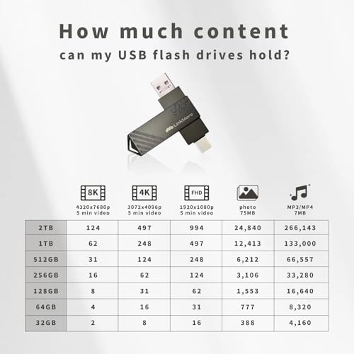 USB C Flash Drive - USB 3.2 USB Type-A & Type-C 256GB