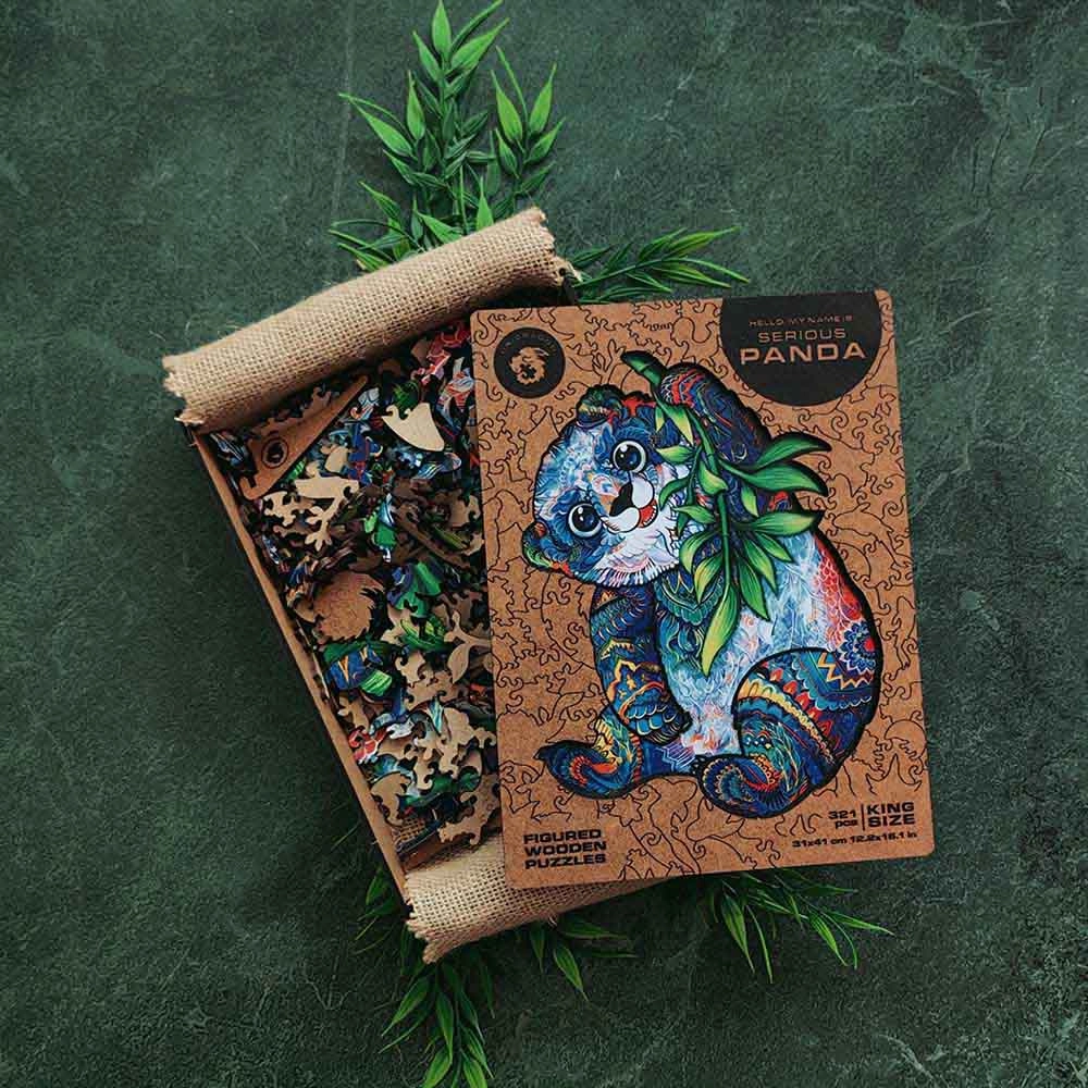 Serious Panda Wooden Puzzle (4107390-PANDA_KS) - 318 pcs