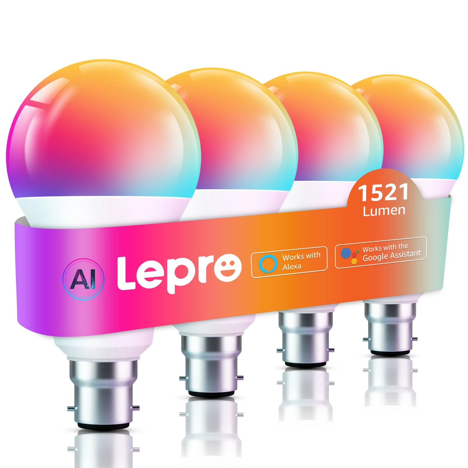 Lepro B22 AI Smart Bulb - 4 Pack