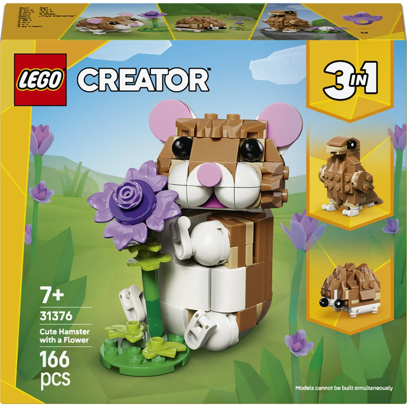 Cute Hamster with a Flower (31376) - 3in1