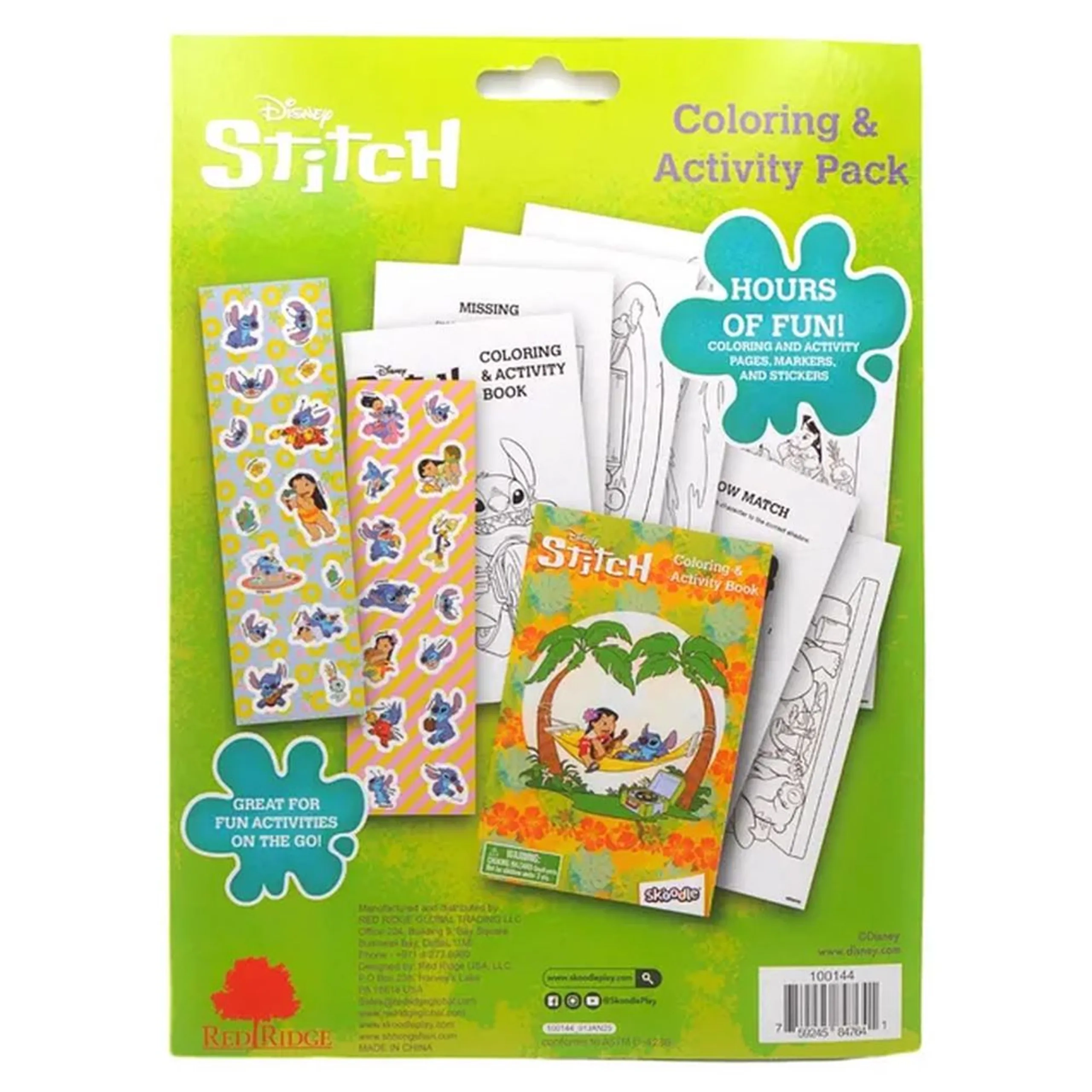 Disney Stitch Coloring & Activity Set - 6 Pcs 3 Vibrant Markers