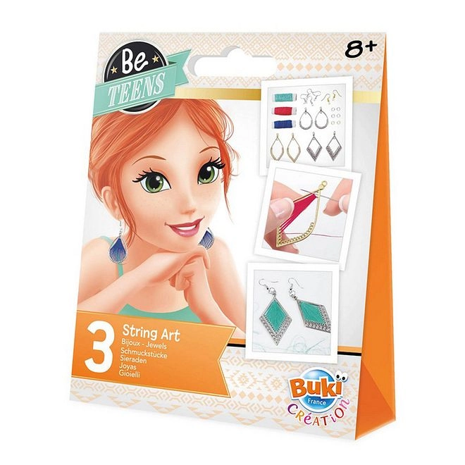 18-Piece String Art Jewellery Set - Create up to 3 Colorful Earrings Includes Needles Threads Instructions