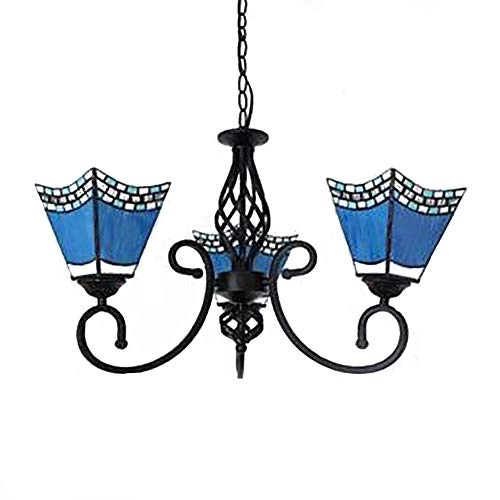 Tivani Chandelier - Blue tiffany 3 heads