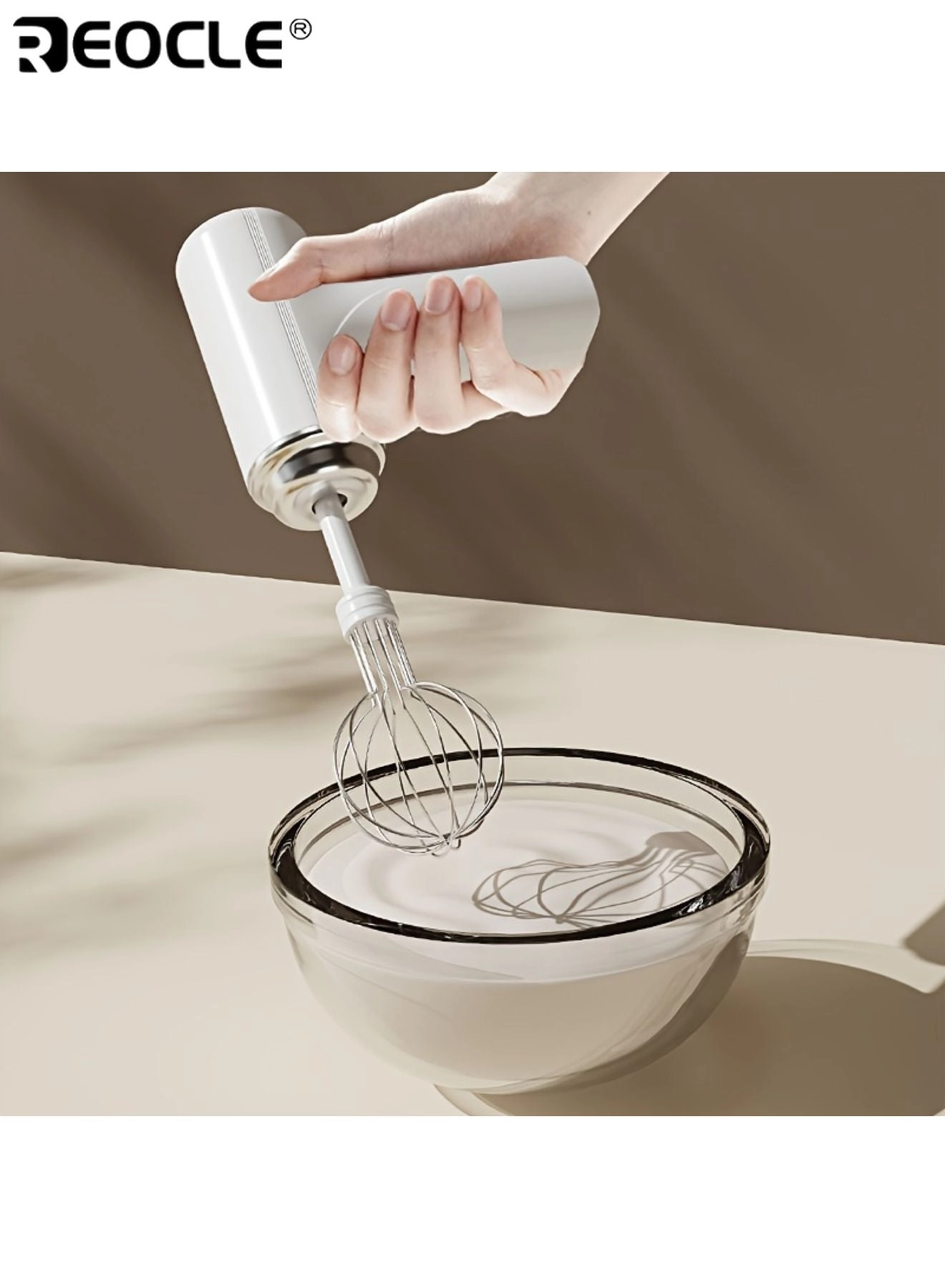 Electric Egg Beater - USB Cordless Operation Stainless Steel