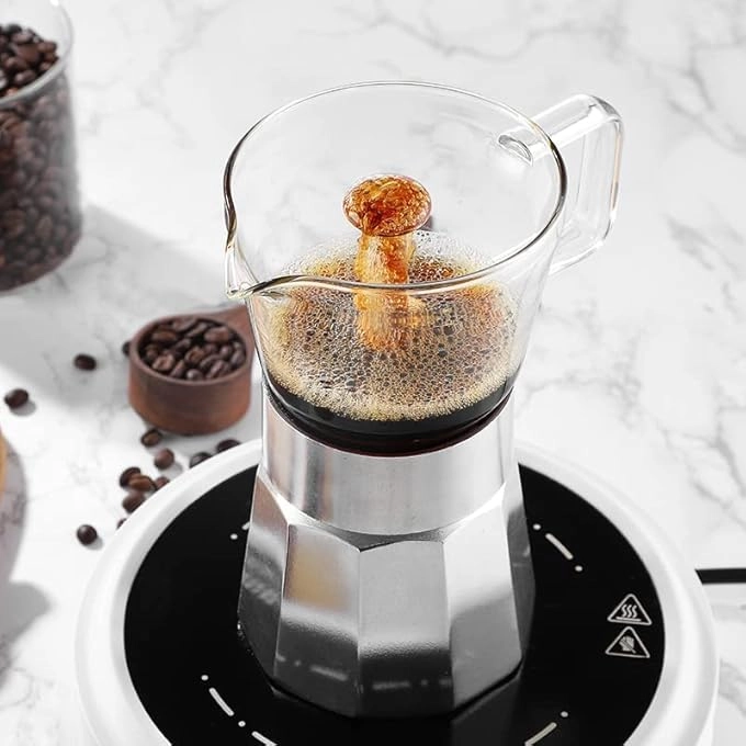 Crystal GlassTop Moka Pot