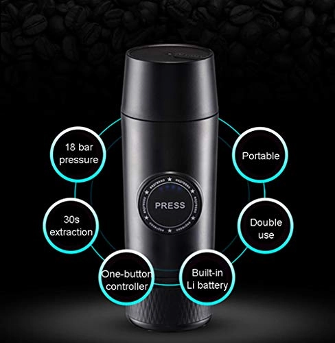 2-in-1 Espresso Coffee Maker - 2600mAh 18BAR 80ML