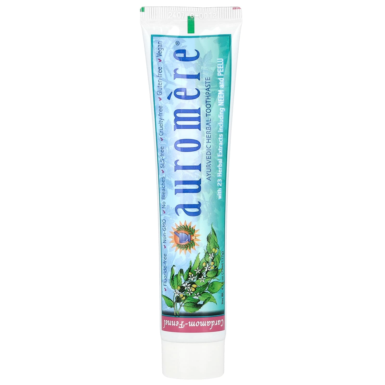Auromere Ayurvedic Herbal Cardamom-Fennel Toothpaste 117 g