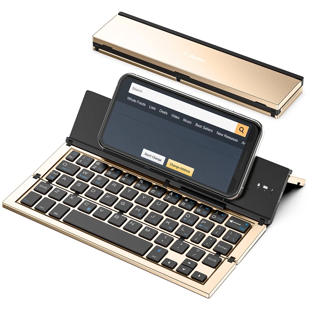 Geyes China Foldable Keyboard - Bluetooth Folding Gold for PC Smartphone Tablet