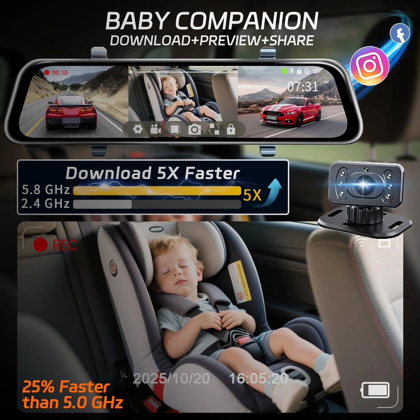 L09 Mirror Dash Cam - 4K 2.5K 1080P