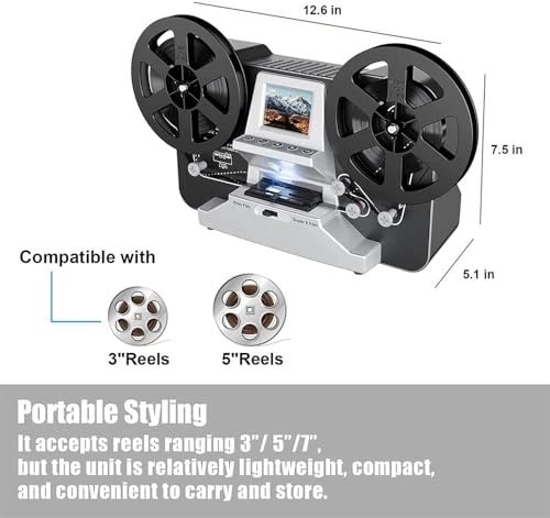 Film Scanner - 5-Megapixel 1080p 8mm & Super 8