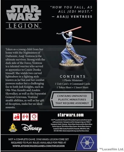 Star Wars: Legion: Asajj Ventress Operative Expansion - Tabletop Miniatures Strategy Game