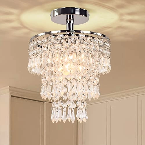 Crystal Chandelier - D7.9 inches x H11.4 inches Chrome