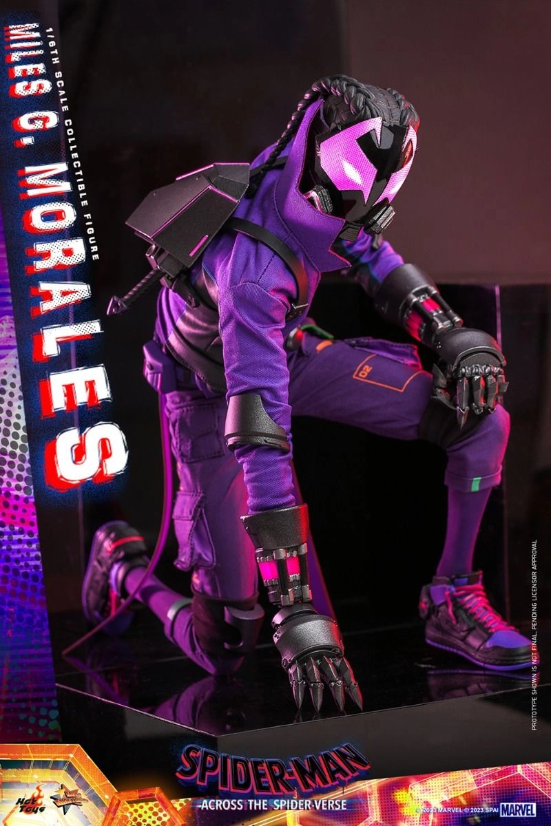 Miles G Morales - Spider-Man: Across the Spider-Verse Sixth Scale Action Figure - LED light-up Prowler gauntlets