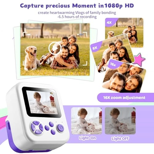 Kids Camera - Instant Print Pink