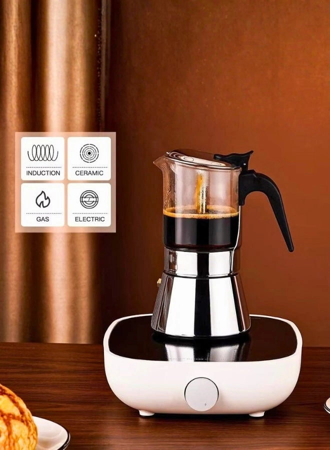 Clear Design Moka Pot - Visible Brewing Chamber