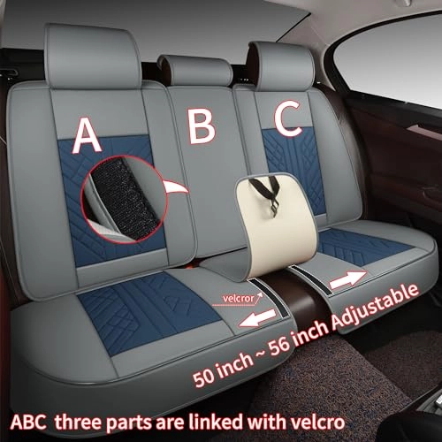 GXT-01SP-C29 - Rear Seat Grey and Blue Faux Leather