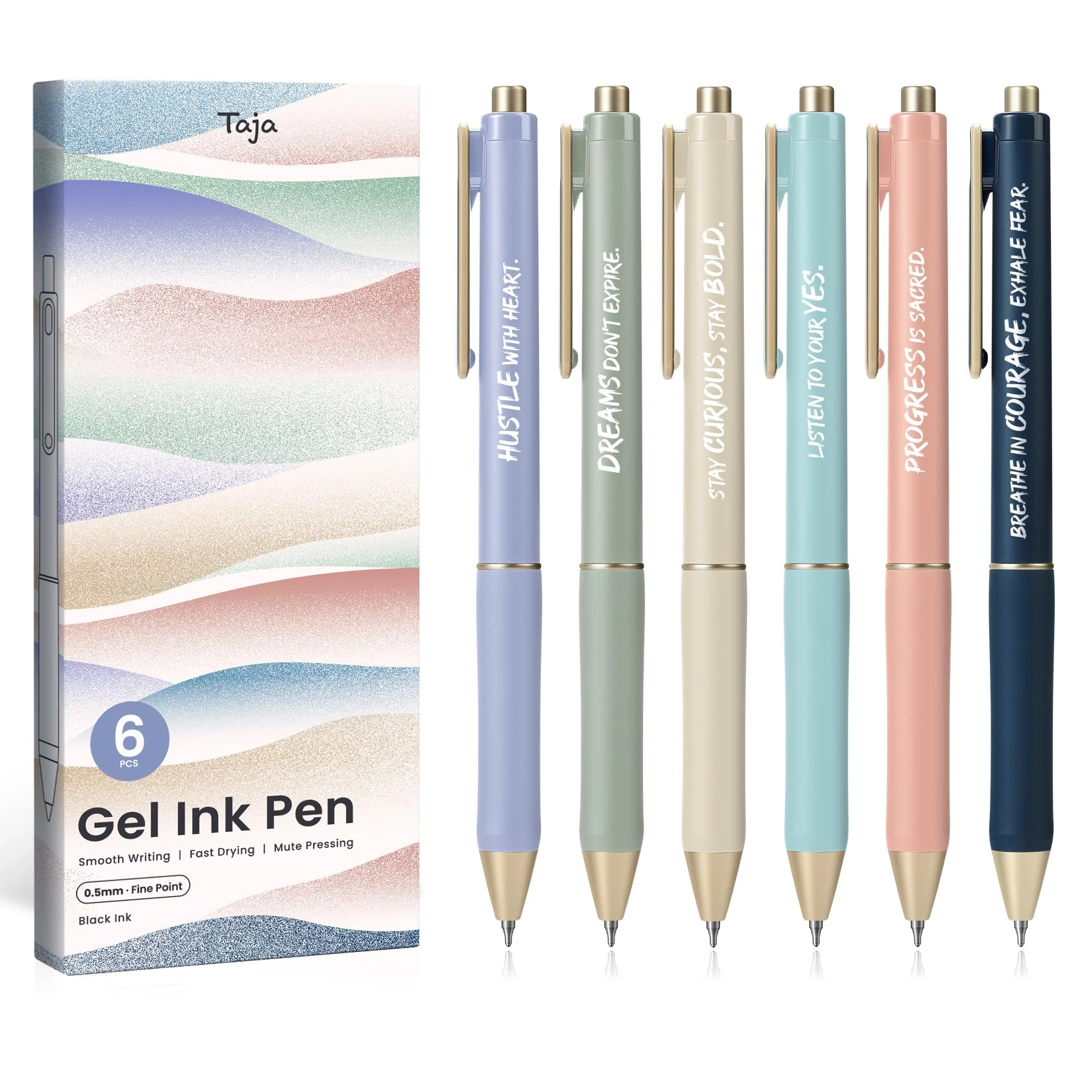 Gel Pens - 6 Pcs 0.5mm