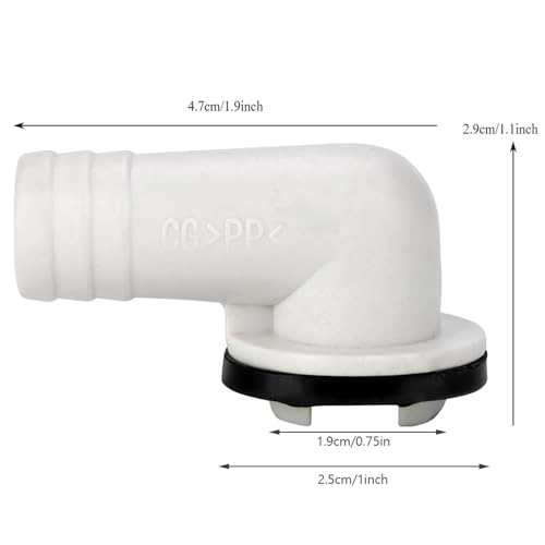 Drain Outlet Connector - ABS 4.7*2.5*2.8cm/1.9*1*1.1inch