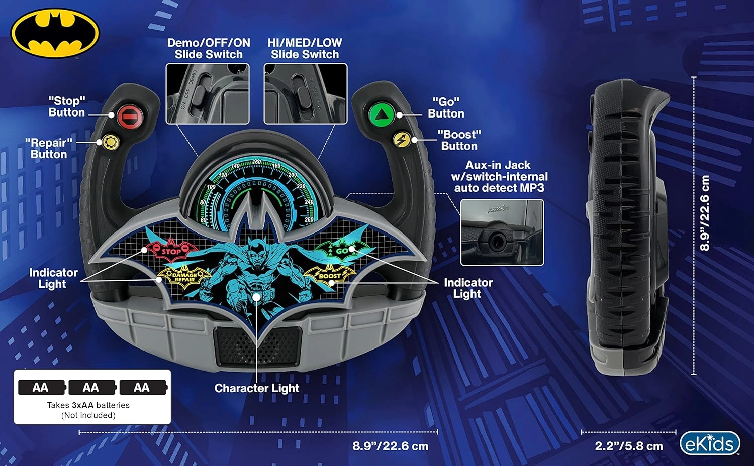 Batman Batmobile Steering Wheel - 4 years+