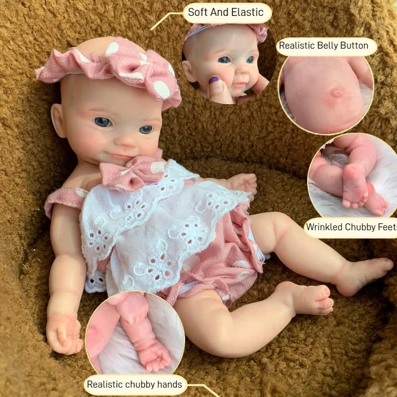 Reborn Baby Doll - 11 Inch Silicone Girl Ages 3+