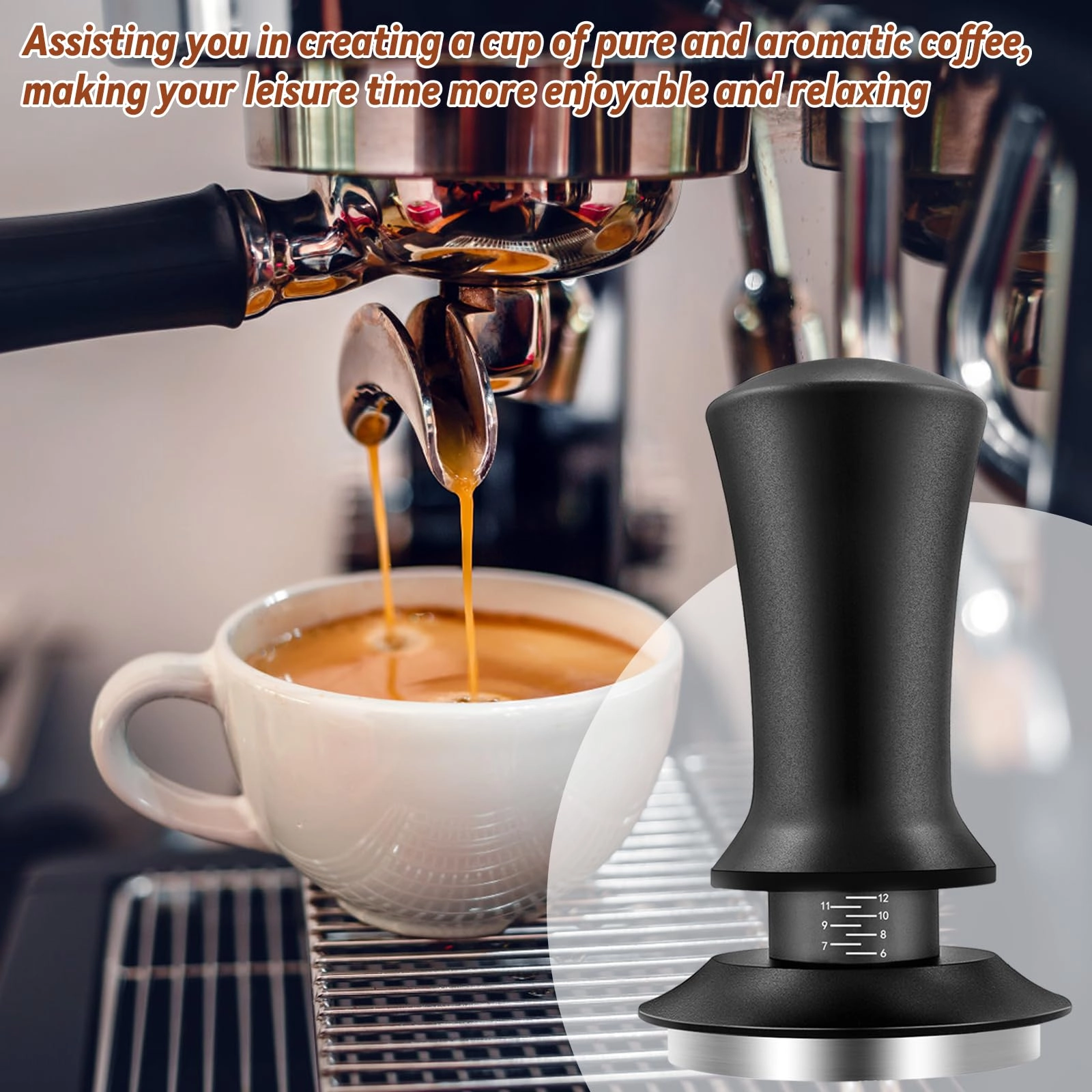 Espresso Tamper + WDT Tool + Espresso Dosing Funnel + Silicone Gel Tamper Mat + Espresso Accessories