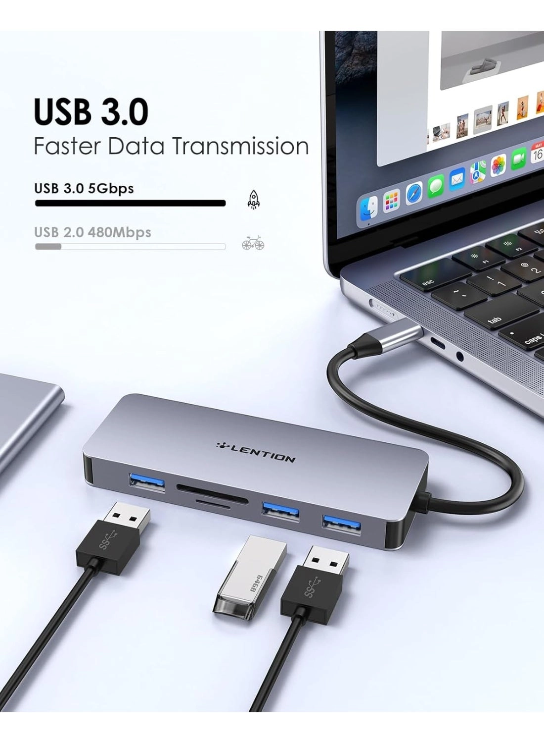CB-CE18s - 8-in-1 USB-C Hub 4K@60Hz HDMI 100W PD