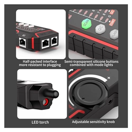 NF-802 - RJ11, RJ45, Cat5, Cat6, LAN, Ethernet, Telephone Multifunction Cable Tester & Tracker