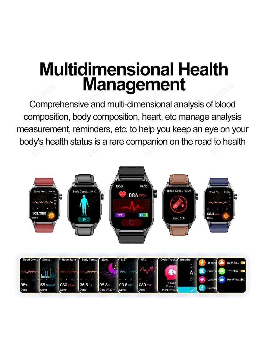 Health Smart Watch - Blood Glucose Monitoring Uric Acid Heart Rate