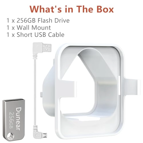 USB Flash Drive + Outlet Mount + Short USB Cable 256GB