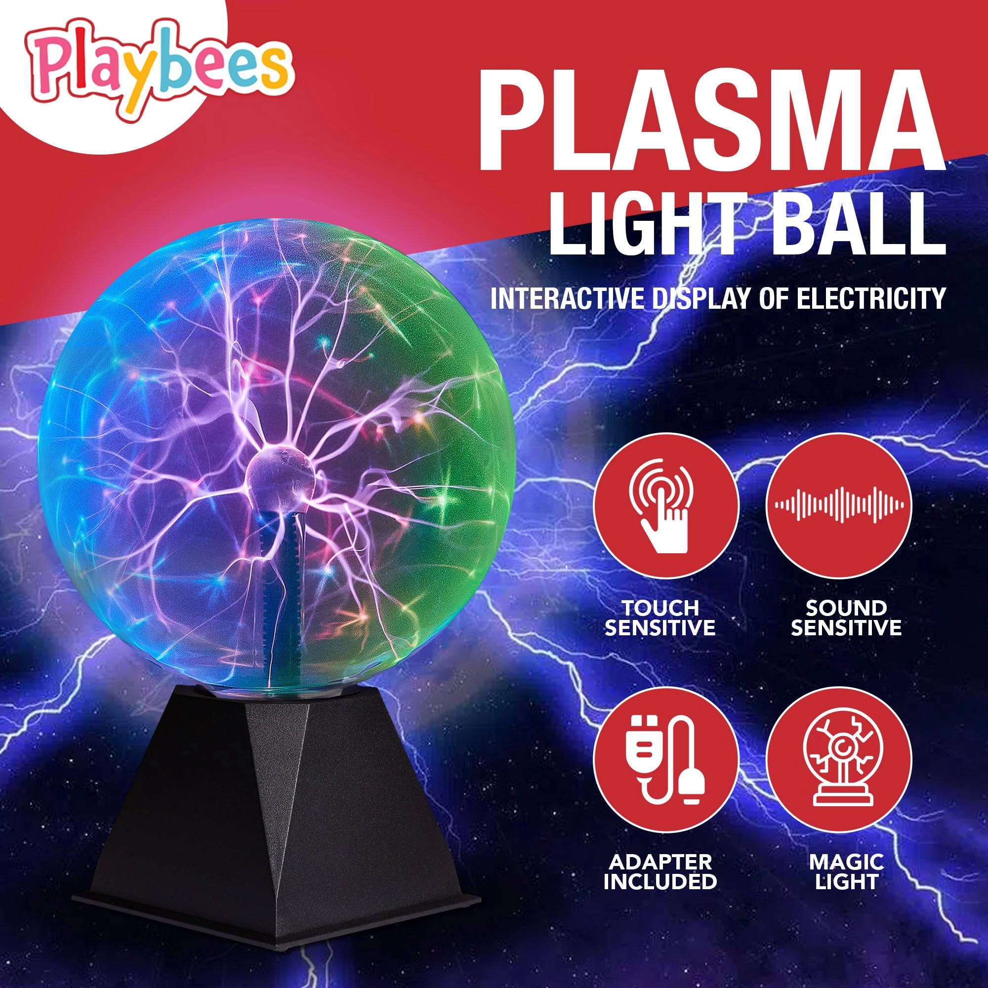 Plasma Ball - 7 Inch Red