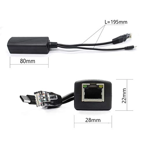 PoE Splitter - 44-56V 12W IEEE 802.3af 10/100Mbps