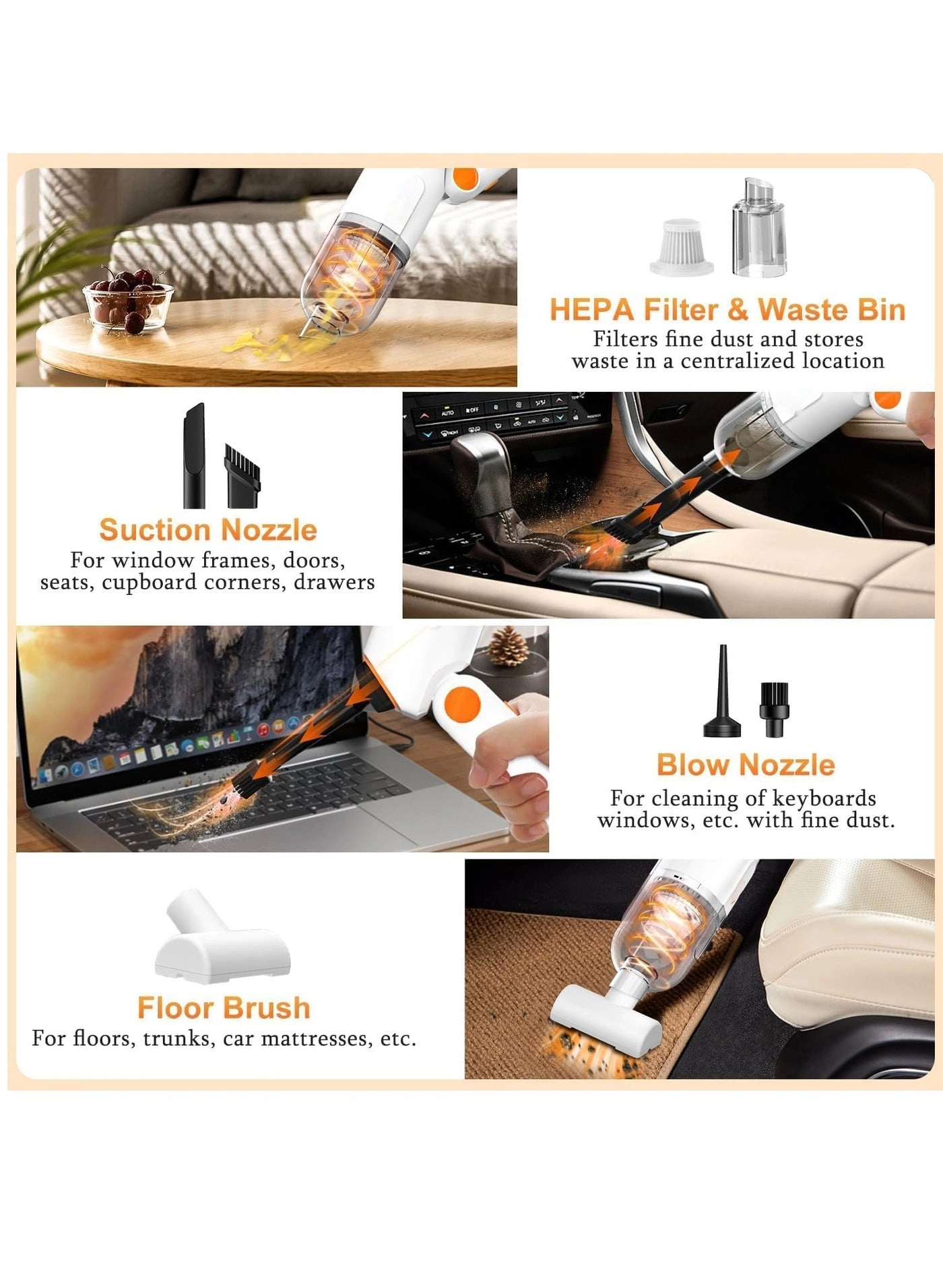 Handheld Car Vacuum Cleaner - 4000mAh