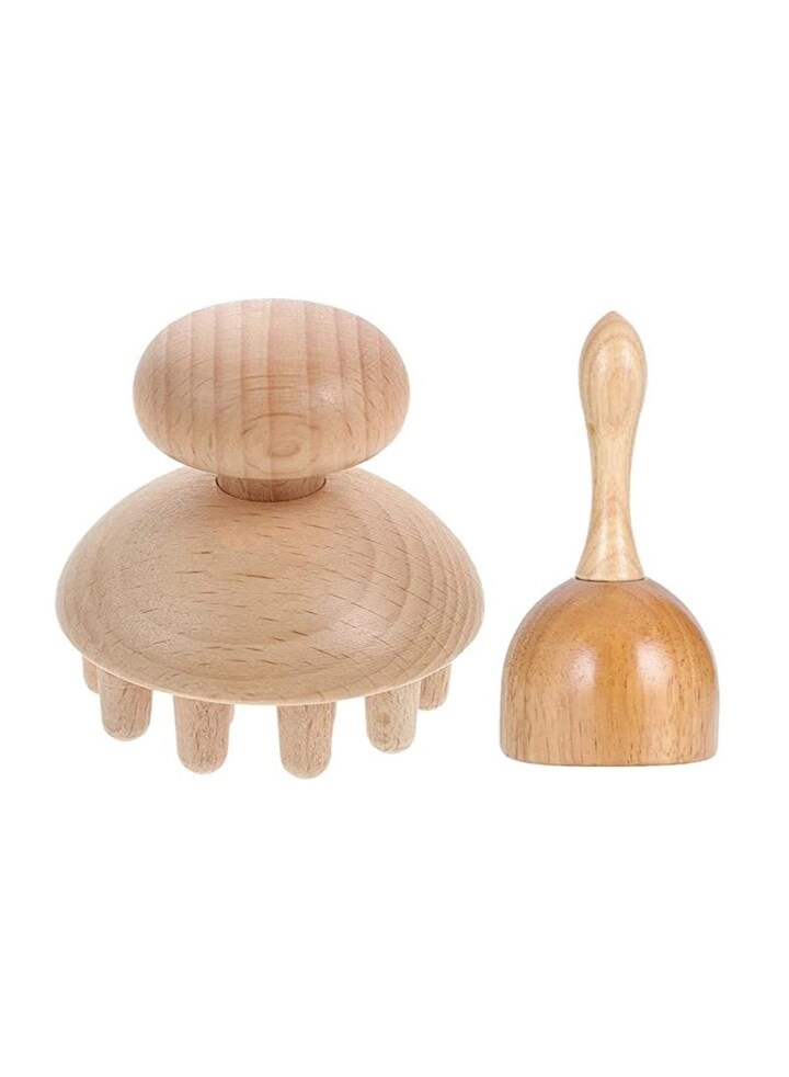 kohelia Handheld Massage Cup - Mushroom Wood Lymphatic Drainage