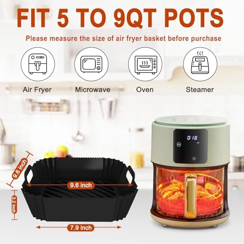 Air Fryer Liners - Silicone 2 Pack