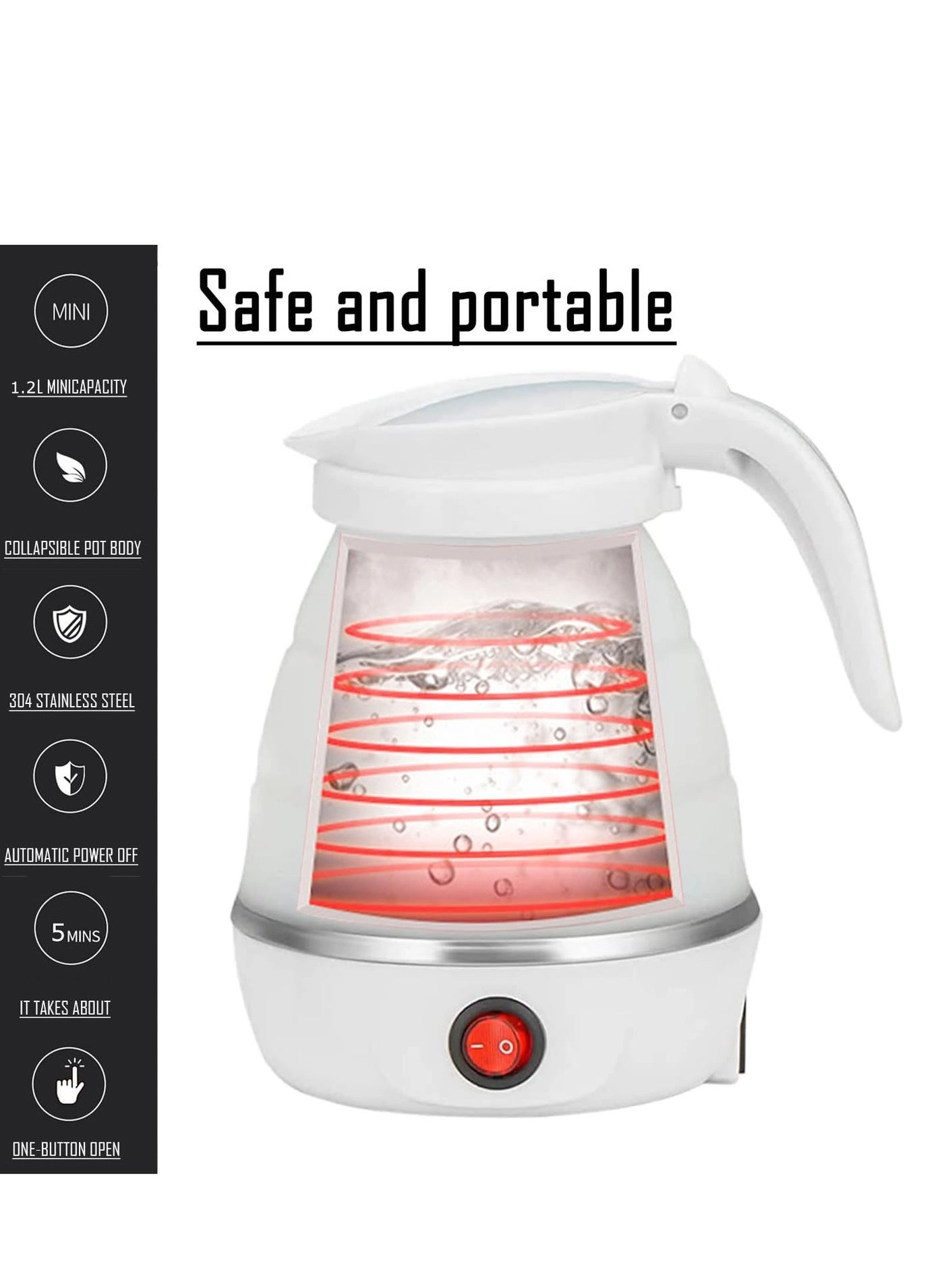 Foldable Electric Kettle - 1.2L