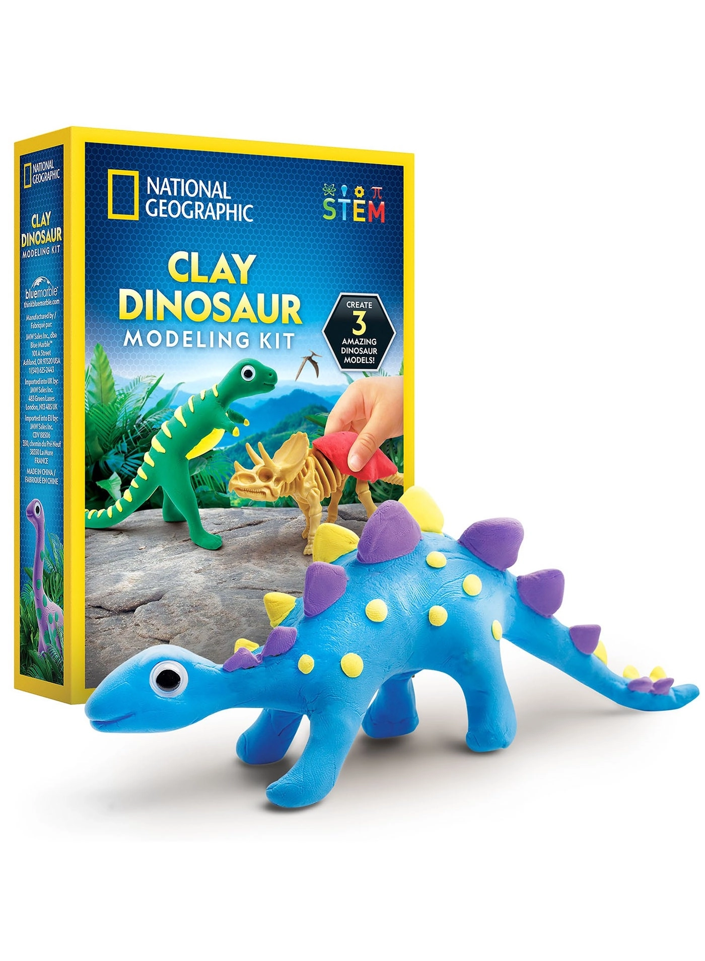 Clay Dinosaur Modeling Kit - 3 models 5 colors 4 years+