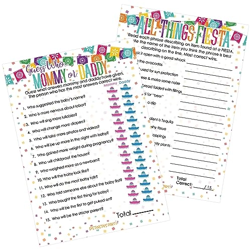Taco 'Bout a Baby Shower + All Things Fiesta and Mommy or Daddy Matching Game