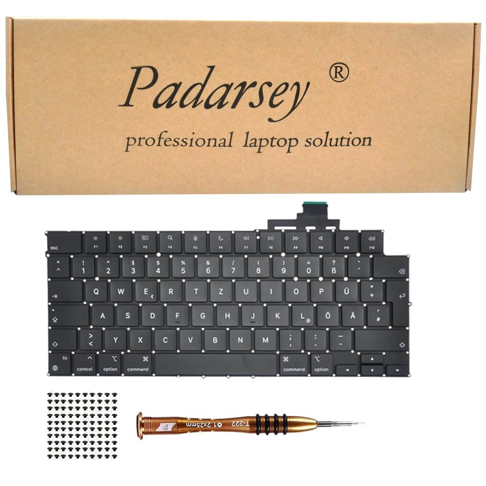 German QWERTZ Keyboard + Keyboard Screws + Screwdriver - DE Wired